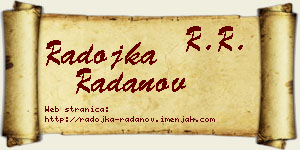 Radojka Radanov vizit kartica